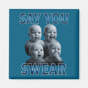 Say You Swear Ai Niche Baby Holding Back Laugh Gen Magnet