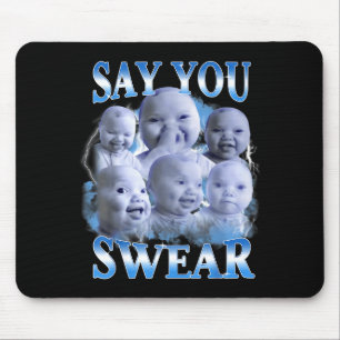 Say You Swear Ai Niche Baby Holding Back Laugh Gen Mouse Pad