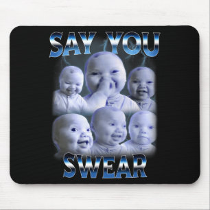 Say You Swear Ai Niche Baby Holding Back Laugh Gen Mouse Pad