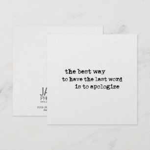 SAY YOU'RE SORRY 5.25 x 5.25 card