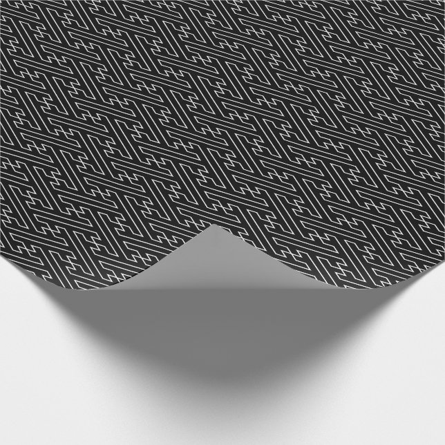 Sayagata japanese traditional pattern white line wrapping paper (Corner)