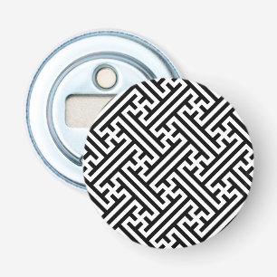 Sayagata pattern, Japanese, Black and White Bottle Opener