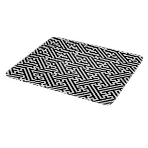 Sayagata pattern, Japanese, Black and White Cutting Board