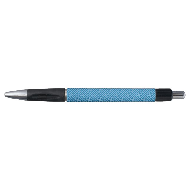 Sayagata pattern, Japanese, Blue and Baby Blue (Front)