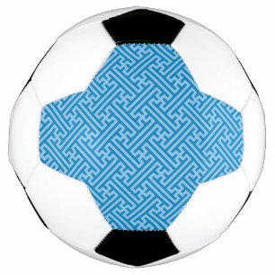Sayagata pattern, Japanese, Blue and Baby Blue Soccer Ball