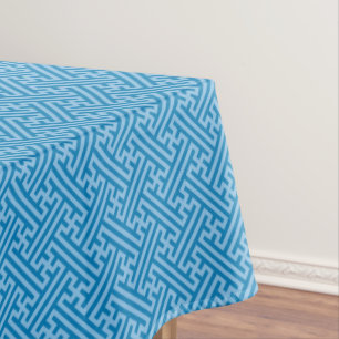 Sayagata pattern, Japanese, Blue and Baby Blue Tablecloth