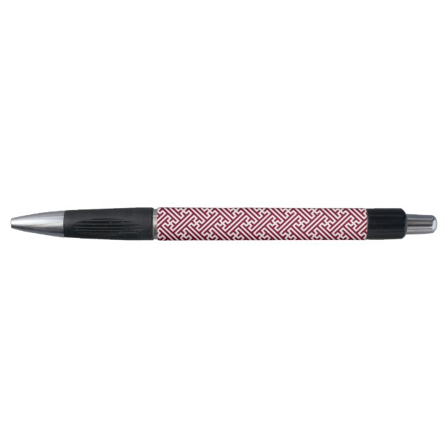 Sayagata pattern, Japanese, Burgundy and White  (Front)