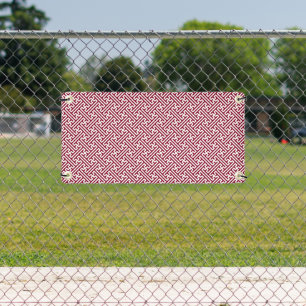 Sayagata pattern, Japanese, Burgundy and White  Banner