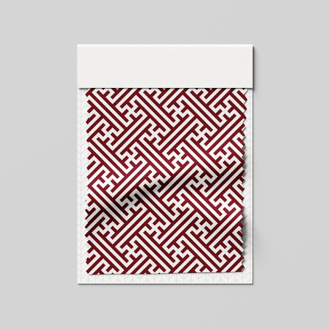 Sayagata pattern, Japanese, Burgundy and White  Fabric (Creator Uploaded)