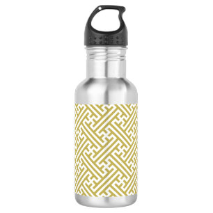 Sayagata pattern, Japanese, Gold and White 532 Ml Water Bottle