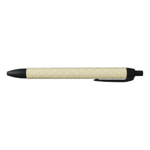 Sayagata pattern, Japanese, Gold and White Black Ink Pen