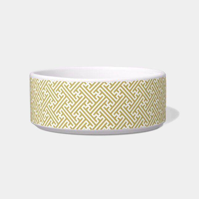 Sayagata pattern, Japanese, Gold and White Bowl (Front)
