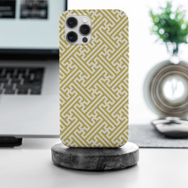 Sayagata pattern, Japanese, Gold and White iPhone Case (Creator Uploaded)