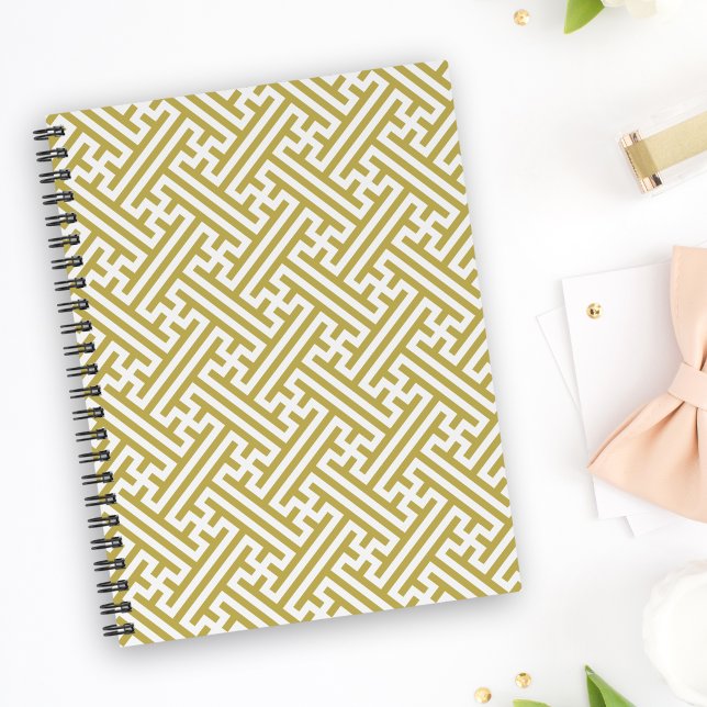 Sayagata pattern, Japanese, Gold and White Notebook (Creator Uploaded)