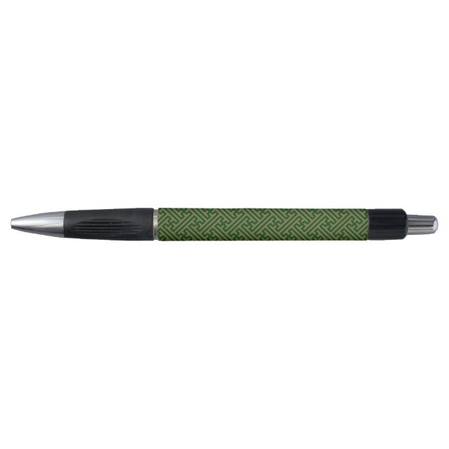 Sayagata pattern, Japanese, Green and Gold (Front)