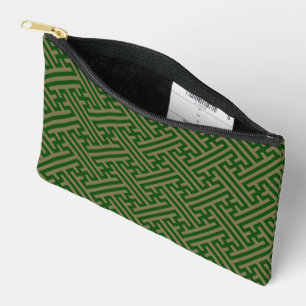 Sayagata pattern, Japanese, Green and Gold Accessory Pouch