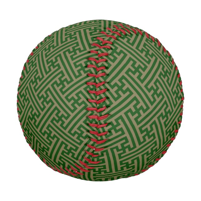 Sayagata pattern, Japanese, Green and Gold Baseball (Angled)