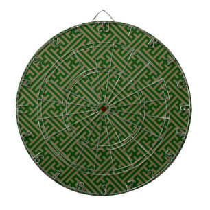 Sayagata pattern, Japanese, Green and Gold Dartboard