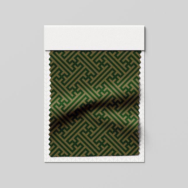 Sayagata pattern, Japanese, Green and Gold Fabric (Creator Uploaded)