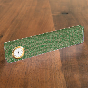 Sayagata pattern, Japanese, Green and Gold Nameplate