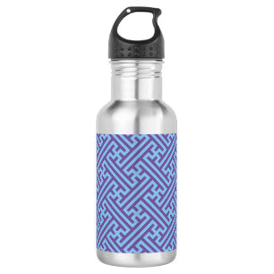 Sayagata pattern, Japanese, Purple and Blue 532 Ml Water Bottle
