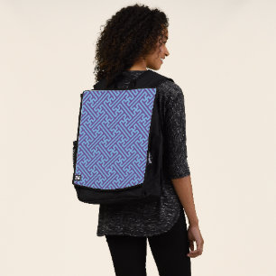 Sayagata pattern, Japanese, Purple and Blue Backpack