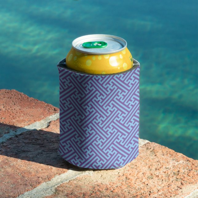 Sayagata pattern, Japanese, Purple and Blue Can Cooler (In Situ Pool)