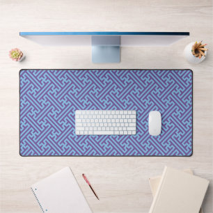 Sayagata pattern, Japanese, Purple and Blue Desk Mat