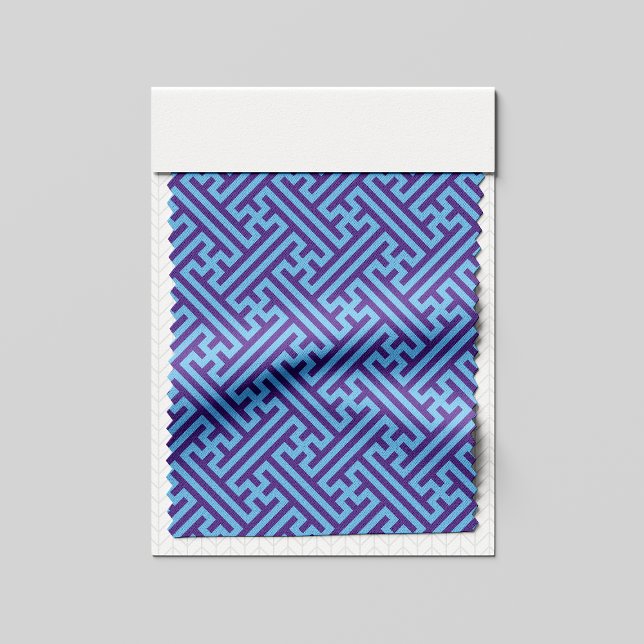 Sayagata pattern, Japanese, Purple and Blue Fabric (Creator Uploaded)