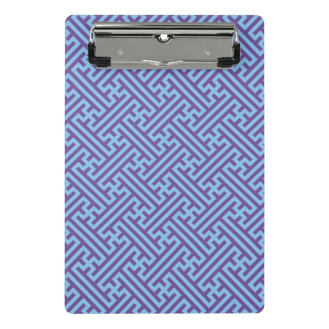 Sayagata pattern, Japanese, Purple and Blue Mini Clipboard (Front)