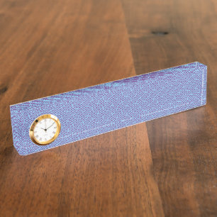 Sayagata pattern, Japanese, Purple and Blue Nameplate