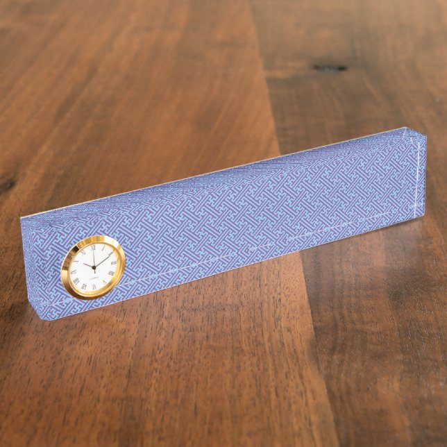 Sayagata pattern, Japanese, Purple and Blue Nameplate (Side)