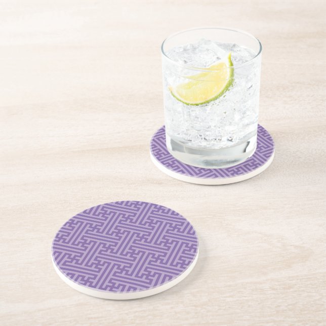 Sayagata pattern, Japanese, Purple and Pink Coaster (Side)