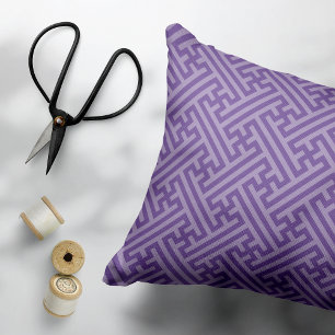 Sayagata pattern, Japanese, Purple and Pink Decorative Cushion