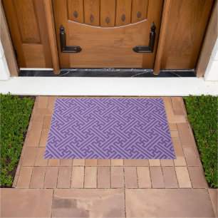 Sayagata pattern, Japanese, Purple and Pink Doormat