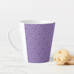 Sayagata pattern, Japanese, Purple and Pink Latte Mug