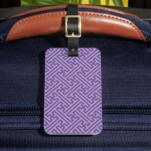 Sayagata pattern, Japanese, Purple and Pink Luggage Tag