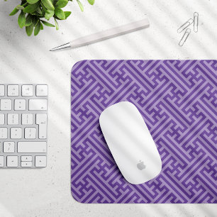 Sayagata pattern, Japanese, Purple and Pink Mouse Pad