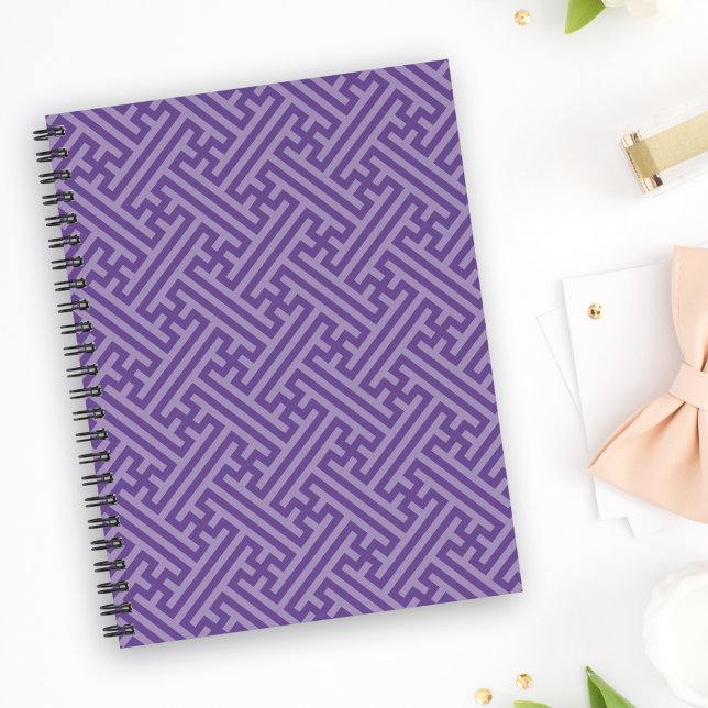 Sayagata pattern, Japanese, Purple and Pink Notebook (Creator Uploaded)