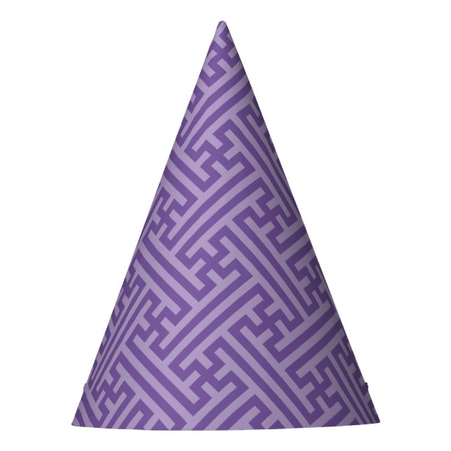 Sayagata pattern, Japanese, Purple and Pink Party Hat (Front)