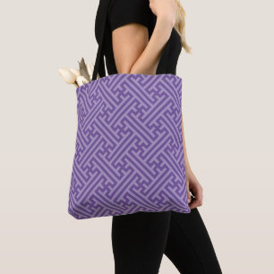 Sayagata pattern, Japanese, Purple and Pink Tote Bag