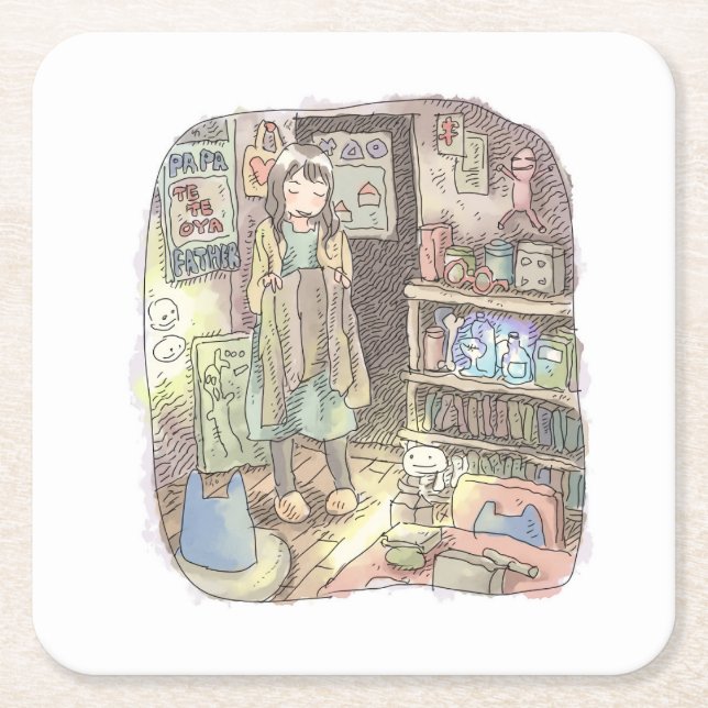 Sayagoji Square Paper Coaster (Front)