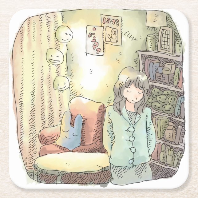 Sayanai Square Paper Coaster (Front)