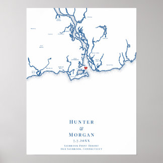 Saybrook Point Resort Wedding Guest Book Poster