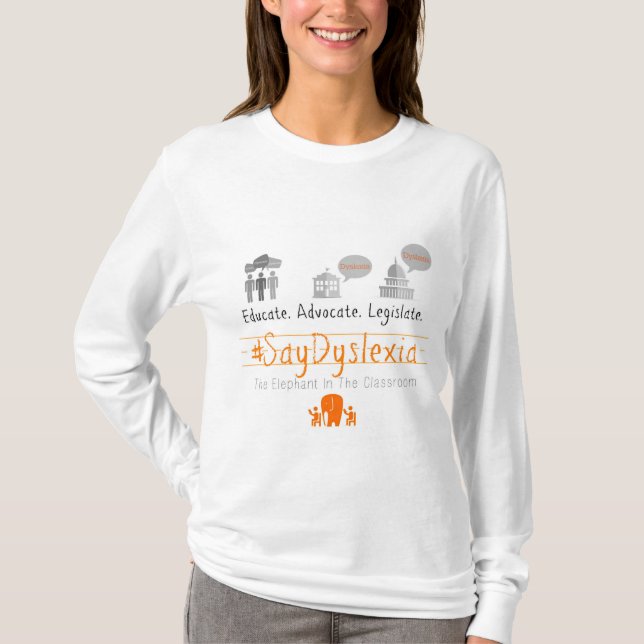 #SayDyslexia Women's Long-Sleeved T-Shirt (Front)