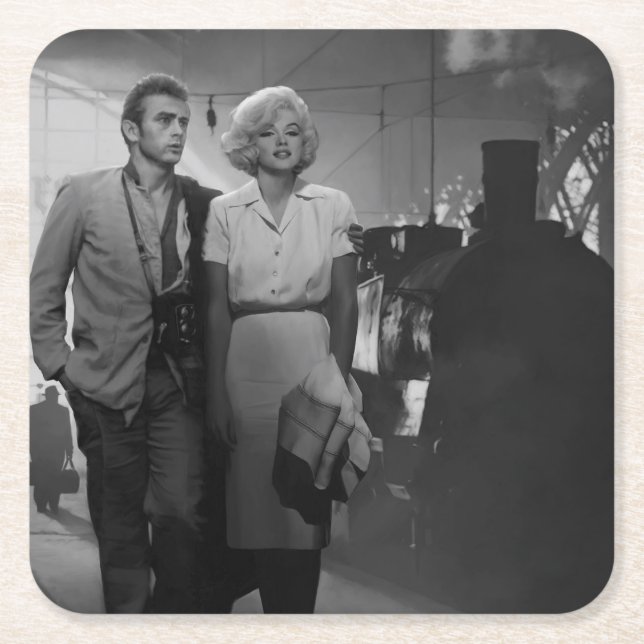 Saying Farewell Square Paper Coaster (Front)