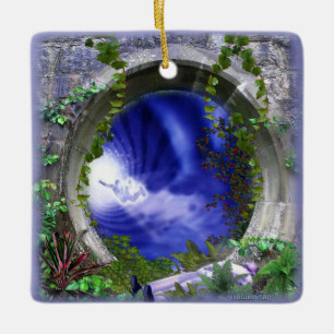 Saying goodbye ceramic ornament