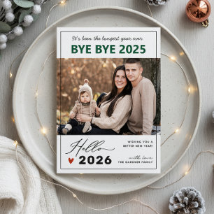 Saying Goodbye to 2024 Unique Happy New Year Photo Holiday Card