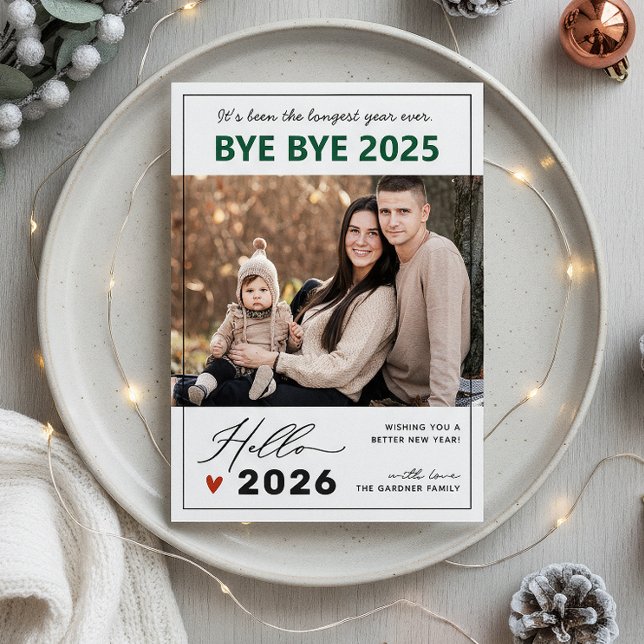 Saying Goodbye to 2024 Unique Happy New Year Photo Holiday Card (Creator Uploaded)