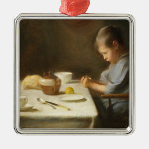 Saying Grace (Boy Praying at the Table) Metal Tree Decoration